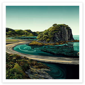 art print of Bethells Beach, Auckland West Coast, New Zealand
