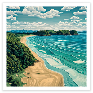 art print of Hot Water Beach, Coromandel, New Zealand