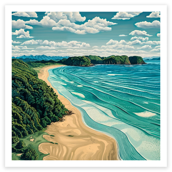 art print of Hot Water Beach, Coromandel, New Zealand