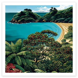 art print of Hahei Beach, Coromandel, New Zealand