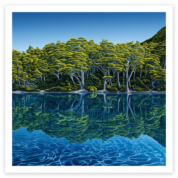 art print of blue lake new zealand