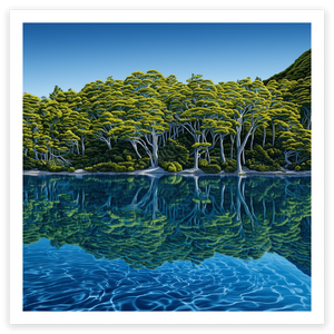 art print of blue lake new zealand