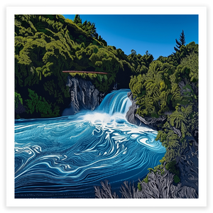 art print of huka falls taupo new zealand