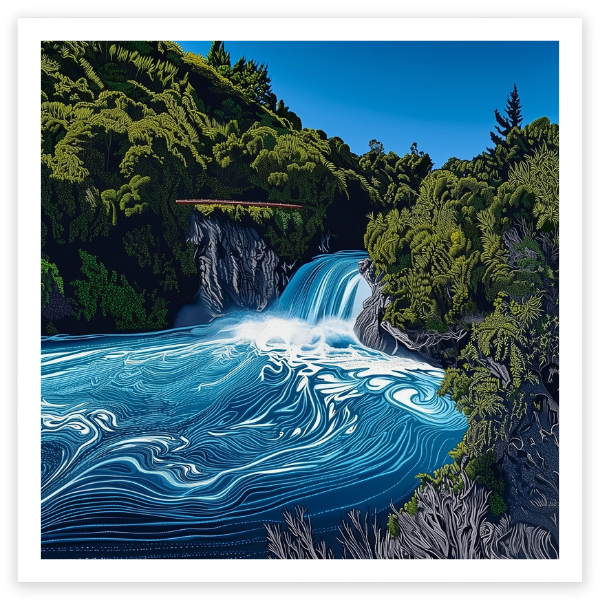 art print of huka falls taupo new zealand