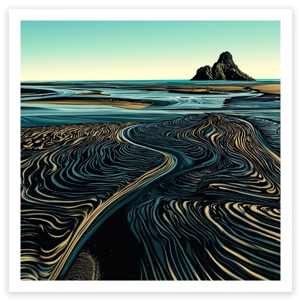 art print of Karekare Beach, Auckland, New Zealand