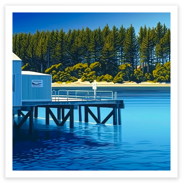 art print of mapua wharf, nelson, new zealand