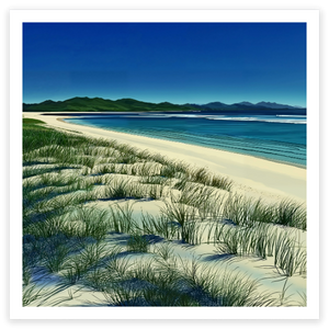 art print of matarangi beach and ocean