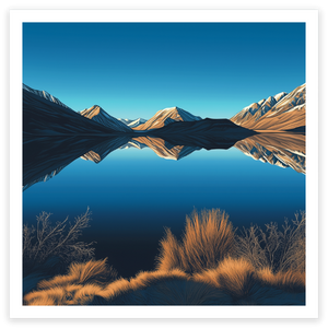 art print of mirror lake moke lake queenstown new zealand