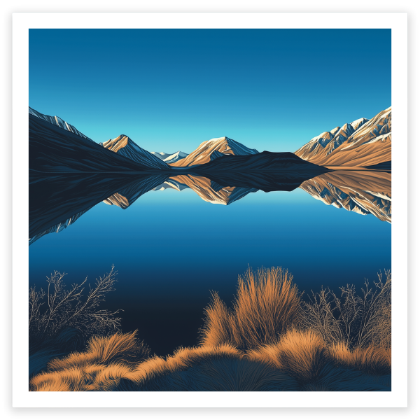 art print of mirror lake moke lake queenstown new zealand