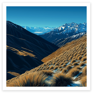 art print of motatapu track south island mountains new zealand