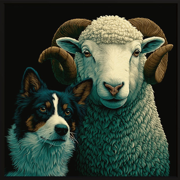 Ram and Dog (Canvas)