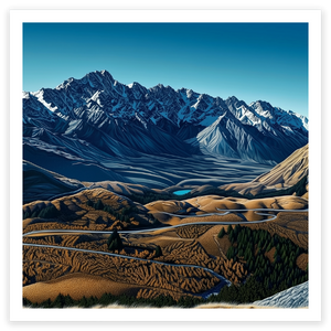 art print of the remarkables, mountains in new zealand