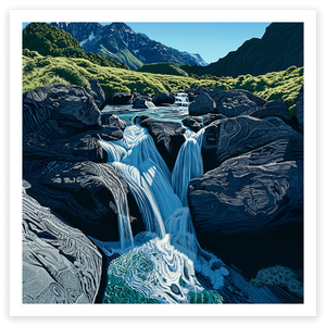 art print of routeburn falls, new zealand
