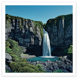 art print of taranaki falls, new zealand