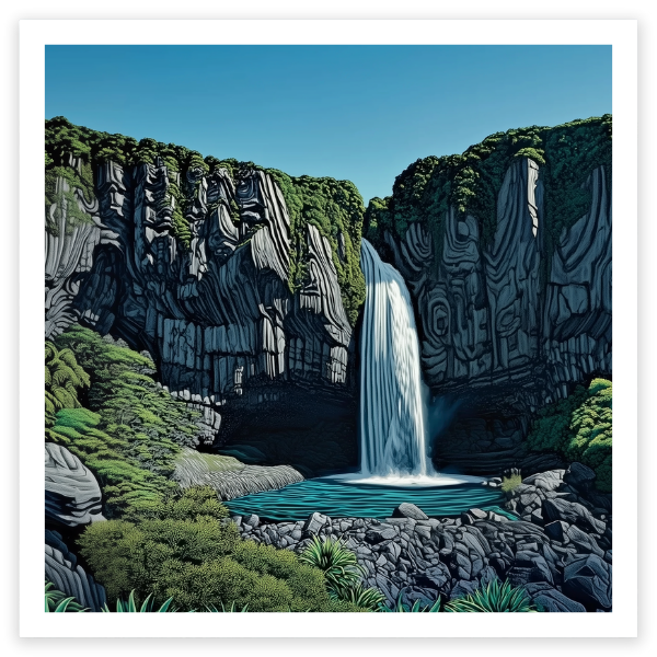 art print of taranaki falls, new zealand