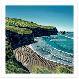 art print of tunnel beach south island new zealand