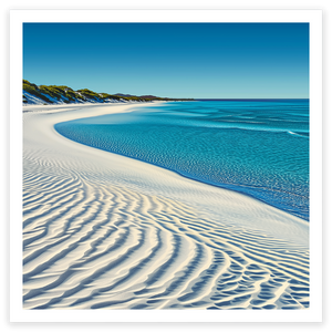 Turquoise Bay Australia fine art beach print square white sand blue water