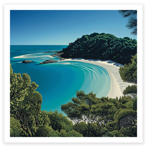 art print of whale bay northland new zealand