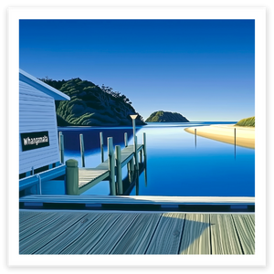 art print of whangamata wharf nz