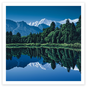 art print of lake matheson new zealand