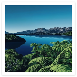 art print of lake tarawera new zealand