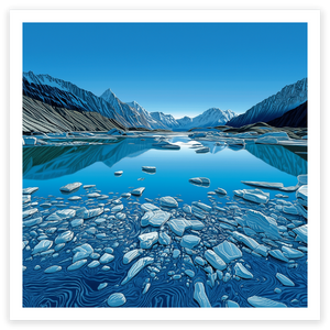 art print of tasman lake new zealand