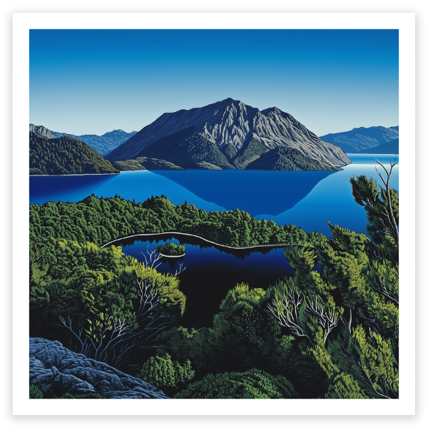 art print of wanaka hidden lake new zealand