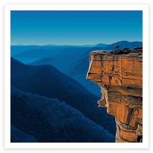 art print of ancient cliff, blue mountains, australia