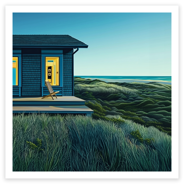 Beach House at Dusk