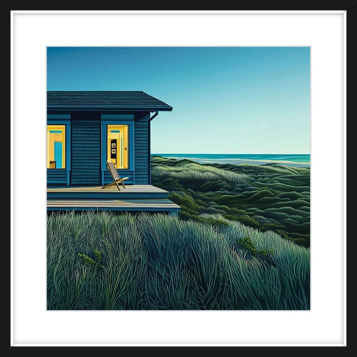 Beach House at Dusk