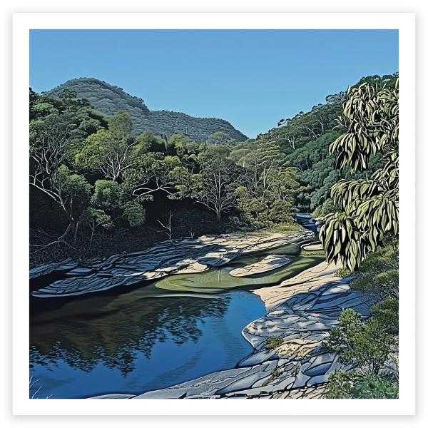 art print of cox's river, blue mountains, australia
