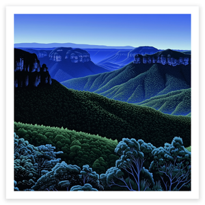 art print of the blue mountains, australia