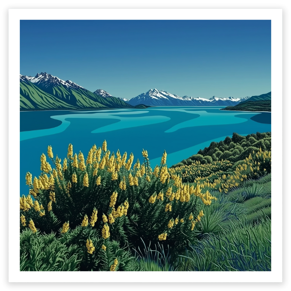 art print of lake wakatipu new zealand