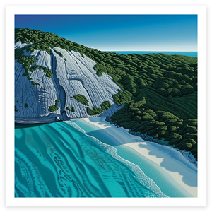 Misery Beach Australia Steve Ballantyne Art  fine art beach print square white sand blue water