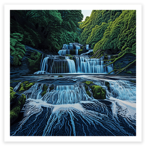 art print of purakauni falls, new zealand