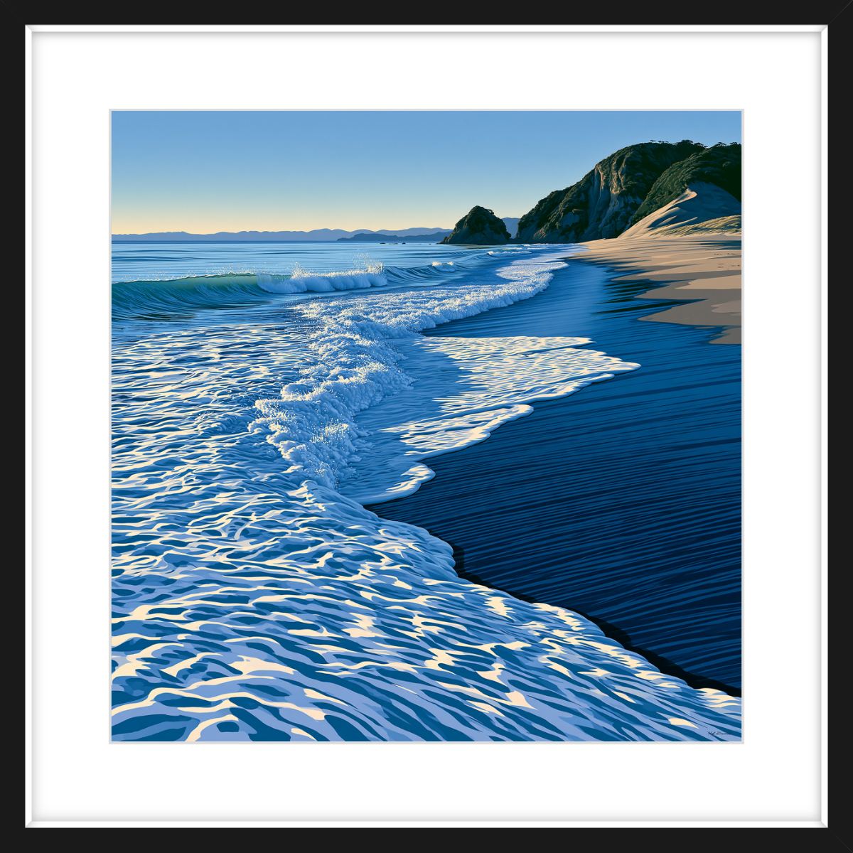 Waves on a Long White Beach